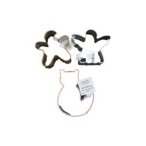 3 Cookie Cutters by Threshold Baking Supplies Gingerbread Man Angel Cat New